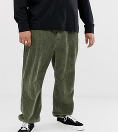 Вельветовые брюки с манжетами COLLUSION Plus-Зеленый