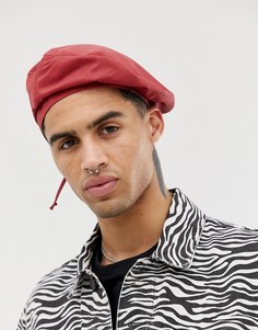 Красный нейлоновый берет ASOS DESIGN