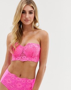 Розовый бикини-топ на косточках с кружевом Ann Summers Palma