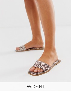 Мюли для широкой стопы с монограммой ASOS DESIGN Fleeky-Мульти