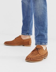 Плетеные светло-коричневые кожаные туфли на шнуровке Office Lambeth-Светло-коричневый