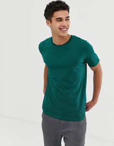 Хлопковая футболка Selected Homme-Зеленый