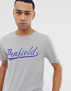 Серая меланжевая футболка с круглым вырезом и логотипом на груди Penfield Mendona-Серый