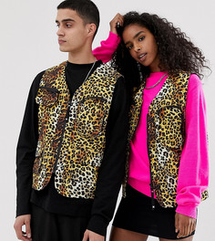 Жилет унисекс в стиле милитари с леопардовым принтом COLLUSION-Мульти