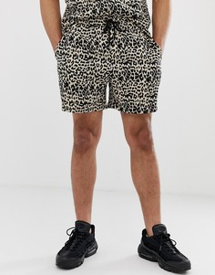 Комбинируемые шорты с леопардовым принтом New Look-Коричневый