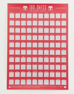 Скретч-постер со списком из 100 свиданий Gift Republic-Мульти