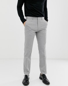 Светло-серые узкие брюки в полоску Burton Menswear-Серый