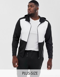 Худи с контрастными вставками из быстросохнущей ткани ASOS 4505 Plus-Черный