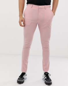 Розовые супероблегающие строгие брюки ASOS DESIGN-Розовый