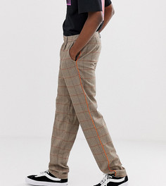 Коричневые клетчатые брюки с флуоресцентной окантовкой COLLUSION Tall-Коричневый