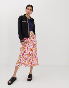 Юбка миди с цветочным принтом Mads Norgaard-Мульти