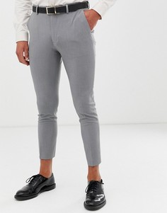 Серые укороченные строгие брюки скинни ASOS DESIGN-Серый