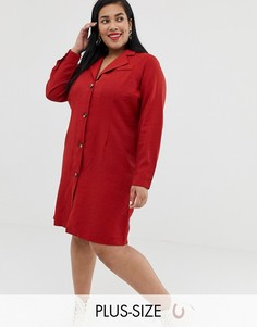 Платье на пуговицах с воротником Glamorous Curve-Красный