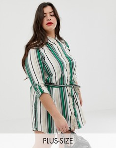 Платье-рубашка в полоску AX Paris Plus-Зеленый