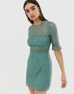 Кружевное платье миди Fashion Union-Зеленый