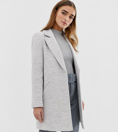 Фактурное приталенное пальто ASOS DESIGN Petite-Серый