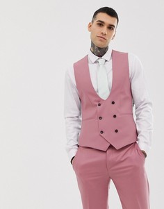 Розовый приталенный жилет Twisted Tailor