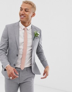 Серый облегающий пиджак River Island wedding