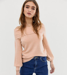 Розовый джемпер с открытыми плечами River Island Petite