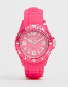 Розовые часы с силиконовым ремешком NeonT-Розовый
