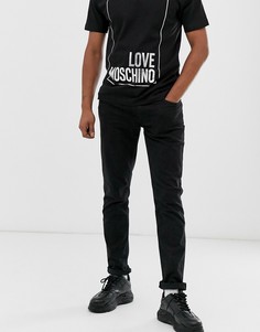 Джинсы скинни с металлическим логотипом Love Moschino-Черный