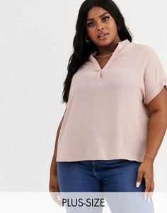 Бледно-розовая рубашка без застежки New Look Curve-Бежевый