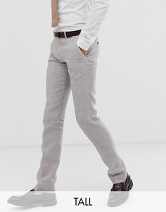 Супероблегающие льняные брюки светло-бежевого цвета Twisted Tailor tall-Светло-бежевый