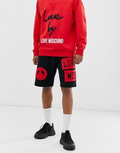 Флисовые шорты с логотипом Love Moschino-Черный