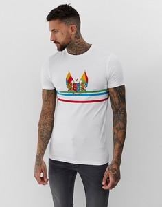 Облегающая футболка с логотипом на груди ASOS DESIGN-Белый
