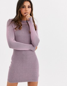 Сиреневое вязаное платье Missguided-Фиолетовый