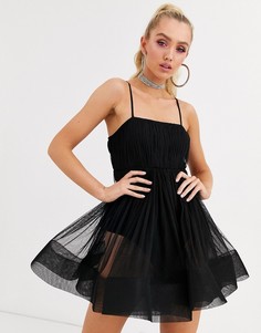 Черное платье мини Lace & Beads-Черный