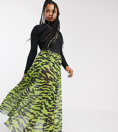 Сетчатая юбка макси с зебровым принтом COLLUSION-Мульти