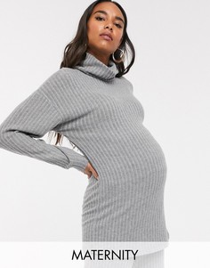 Серая туника с высоким воротником New Look Maternity-Серый