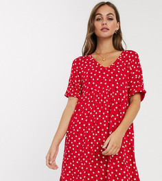 Свободное платье мини с цветочным принтом Wednesdays Girl-Красный
