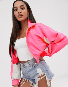 Флуоресцентный укороченный анорак ASOS DESIGN-Розовый