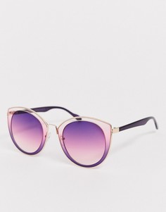 Большие круглые солнцезащитные очки SVNX-Золотой 7X