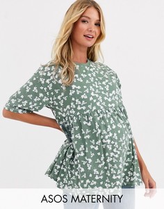Свободный топ для кормления с цветочным принтом ASOS DESIGN Maternity-Мульти