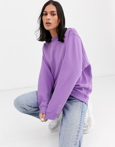 Фиолетовый oversize-свитшот с круглым вырезом Monki