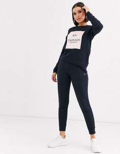 Темно-синие спортивные штаны с логотипом Calvin Klein Performance-Темно-синий