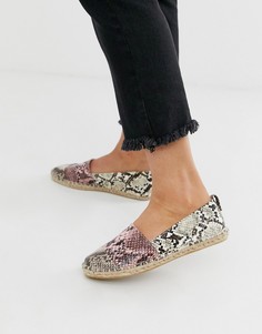 Эспадрильи со змеиным принтом ASOS DESIGN - Jacey-Мульти