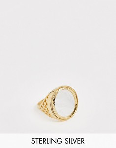 Серебряное позолоченное кольцо с совереном Chained & Able-Золотой