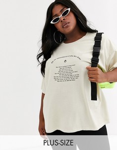 Oversize-футболка с принтом New Girl Order Curve-Бежевый