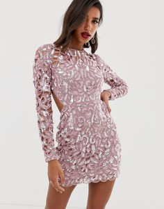 Платье мини с открытой спиной и пайетками ASOS EDITION-Розовый