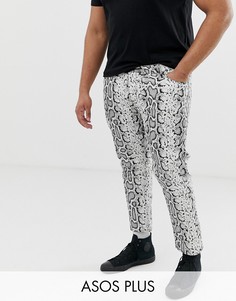 Джинсы скинни под змеиную кожу ASOS DESIGN Plus-Черный