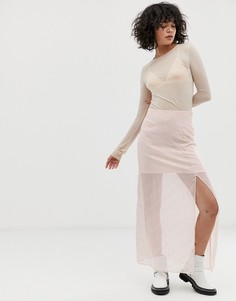 Прозрачная юбка с подкладкой и отделкой Wild Honey-Розовый цвет