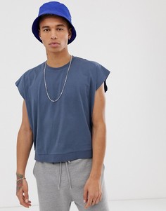 Синий укороченный топ свободного кроя ASOS DESIGN