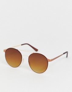 Круглые солнцезащитные очки золотистого цвета River Island-Золотой