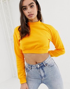 Желтый укороченный свитшот ASOS DESIGN