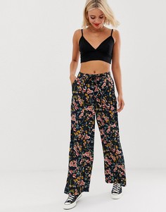 Широкие брюки с цветочным принтом Brave Soul-Мульти