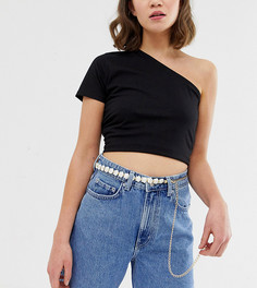 Эксклюзивный металлический пояс-цепочка с элементом в виде устричной ракушки Glamorous-Серебряный